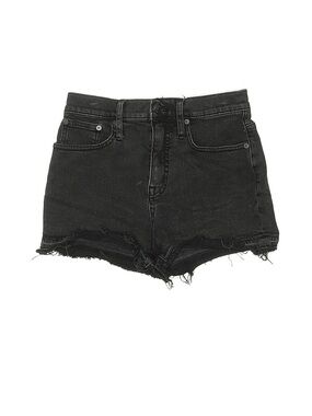 Madewell Black Distressed High-Rise Jean Shorts